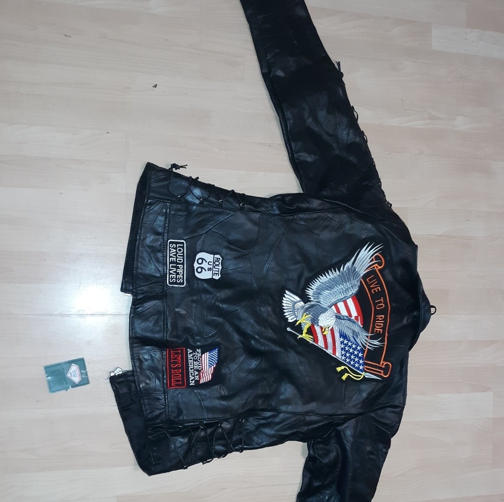 Woman Genuine Buffalo Leather Jacket L XL